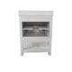 White Frame/Black Hardware,24" |#| 24" Bathroom Vanity with Sink, Open Storage & Black Hardware in White
