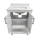 White Frame/Black Hardware,24" |#| 24" Bathroom Vanity with Sink, Open Storage & Black Hardware in White