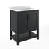 Black Frame/Black Hardware,30" |#| 30" Bathroom Vanity with Sink, Open Storage & Black Hardware in Black