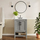 Gray Frame/Black Hardware,24" |#| 24" Bathroom Vanity with Sink, Open Storage & Black Hardware in Gray