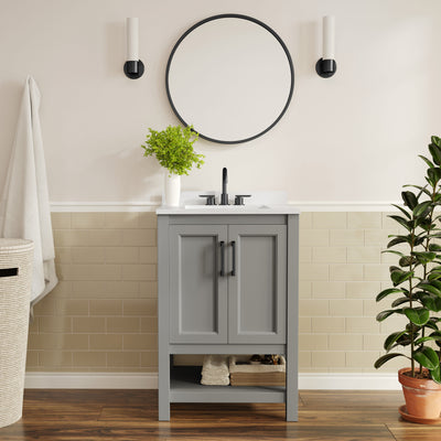 Bathroom Vanity with Undermount Sink and Open Storage Shelf - View 2