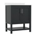Black Frame/Nickel Hardware,30" |#| 30 Inch Bathroom Vanity with Undermount Sink and Open Storage Shelf in Black