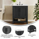 Black Frame/Black Hardware,30" |#| 30" Bathroom Vanity with Sink, Open Storage & Black Hardware in Black