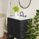 Black Frame/Black Hardware,30" |#| 30" Bathroom Vanity with Sink, Open Storage & Black Hardware in Black