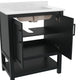 Black Frame/Black Hardware,30" |#| 30" Bathroom Vanity with Sink, Open Storage & Black Hardware in Black