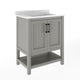 Gray Frame/Black Hardware,30" |#| 30" Bathroom Vanity with Sink, Open Storage & Black Hardware in Gray