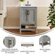 Gray Frame/Black Hardware,24" |#| 24" Bathroom Vanity with Sink, Open Storage & Black Hardware in Gray