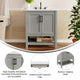 Gray Frame/Black Hardware,30" |#| 30" Bathroom Vanity with Sink, Open Storage & Black Hardware in Gray