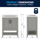 Gray Frame/Black Hardware,30" |#| 30" Bathroom Vanity with Sink, Open Storage & Black Hardware in Gray