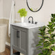 Gray Frame/Black Hardware,30" |#| 30" Bathroom Vanity with Sink, Open Storage & Black Hardware in Gray