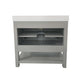 Gray Frame/Black Hardware,30" |#| 30" Bathroom Vanity with Sink, Open Storage & Black Hardware in Gray