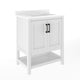 White Frame/Black Hardware,30" |#| 30" Bathroom Vanity with Sink, Open Storage & Black Hardware in White