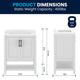 White Frame/Black Hardware,30" |#| 30" Bathroom Vanity with Sink, Open Storage & Black Hardware in White
