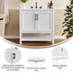 White Frame/Black Hardware,36" |#| 36" Bathroom Vanity with Sink, Open Storage & Black Hardware in White