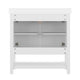White Frame/Black Hardware,36" |#| 36" Bathroom Vanity with Sink, Open Storage & Black Hardware in White