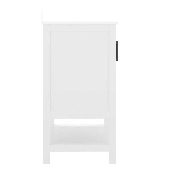 Gray Frame/Black Hardware,36" |#| 36" Bathroom Vanity with Sink, Open Storage & Black Hardware in Gray