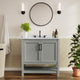 Gray Frame/Black Hardware,36" |#| 36" Bathroom Vanity with Sink, Open Storage & Black Hardware in Gray