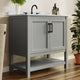 Gray Frame/Black Hardware,36" |#| 36" Bathroom Vanity with Sink, Open Storage & Black Hardware in Gray
