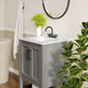 Gray Frame/Black Hardware,24" |#| 24" Bathroom Vanity with Sink, Open Storage & Black Hardware in Gray