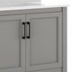 Gray Frame/Black Hardware,36" |#| 36" Bathroom Vanity with Sink, Open Storage & Black Hardware in Gray