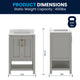 Gray Frame/Gold Hardware,24" |#| 24" Bathroom Vanity with Sink, Open Storage & Gold Hardware in Gray