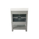 Gray Frame/Black Hardware,24" |#| 24" Bathroom Vanity with Sink, Open Storage & Black Hardware in Gray