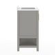 Gray Frame/Gold Hardware,24" |#| 24" Bathroom Vanity with Sink, Open Storage & Gold Hardware in Gray