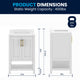 White Frame/Gold Hardware,24" |#| 24" Bathroom Vanity with Sink, Open Storage & Gold Hardware in White