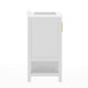 White Frame/Gold Hardware,24" |#| 24" Bathroom Vanity with Sink, Open Storage & Gold Hardware in White