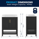 Black Frame/Gold Hardware,30" |#| 30" Bathroom Vanity with Sink, Open Storage & Gold Hardware in Black