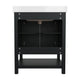 Black Frame/Gold Hardware,30" |#| 30" Bathroom Vanity with Sink, Open Storage & Gold Hardware in Black