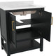 Black Frame/Gold Hardware,30" |#| 30" Bathroom Vanity with Sink, Open Storage & Gold Hardware in Black