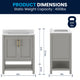 Gray Frame/Gold Hardware,30" |#| 30" Bathroom Vanity with Sink, Open Storage & Gold Hardware in Gray