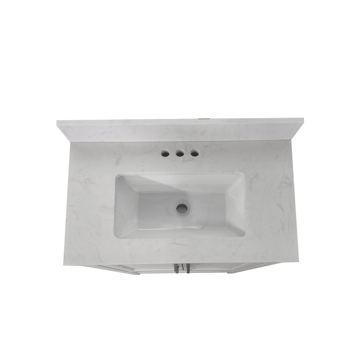 White,30inch |#| 30 Inch Bathroom Vanity with Undermount Sink and Open Storage Shelf in White