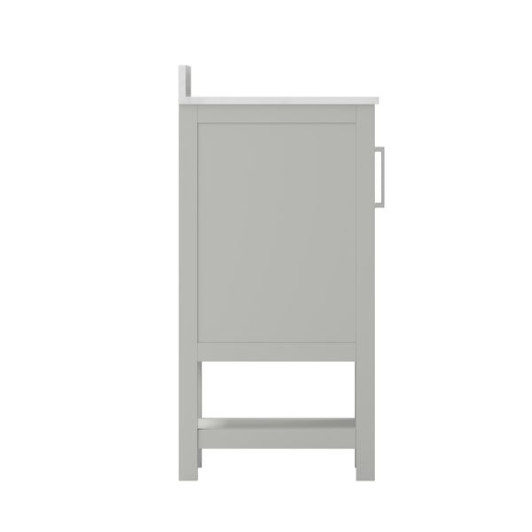 Gray,24inch |#| 24 Inch Bathroom Vanity with Undermount Sink and Open Storage Shelf in Gray