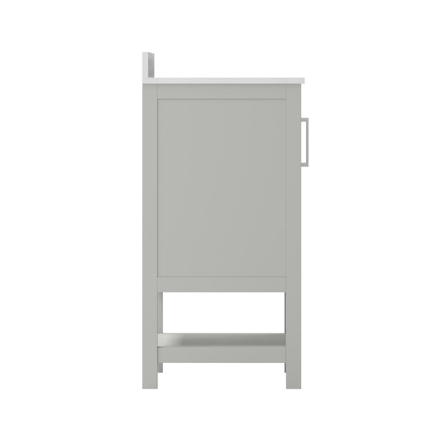 Gray,36inch |#| 36 Inch Bathroom Vanity with Undermount Sink and Open Storage Shelf in Gray