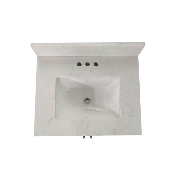 White,24" |#| 24 Inch Bathroom Vanity with Undermount Sink and Open Storage Shelf in White