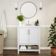 White,30" |#| 30 Inch Bathroom Vanity with Undermount Sink and Open Storage Shelf in White