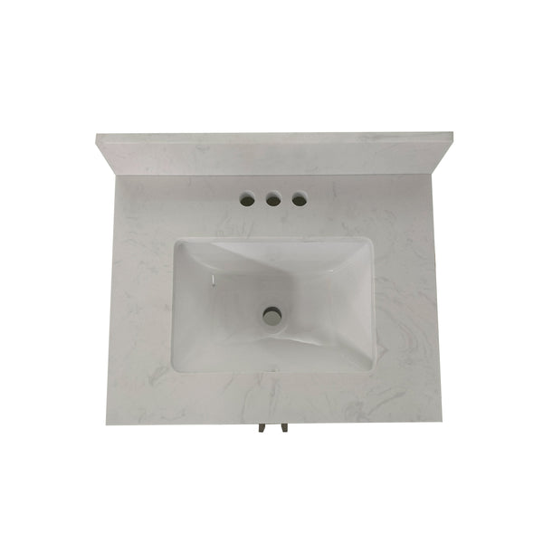 Brown,24" |#| 24 Inch Bathroom Vanity with Undermount Sink and Open Storage Shelf in Brown
