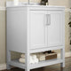 White,30" |#| 30 Inch Bathroom Vanity with Undermount Sink and Open Storage Shelf in White