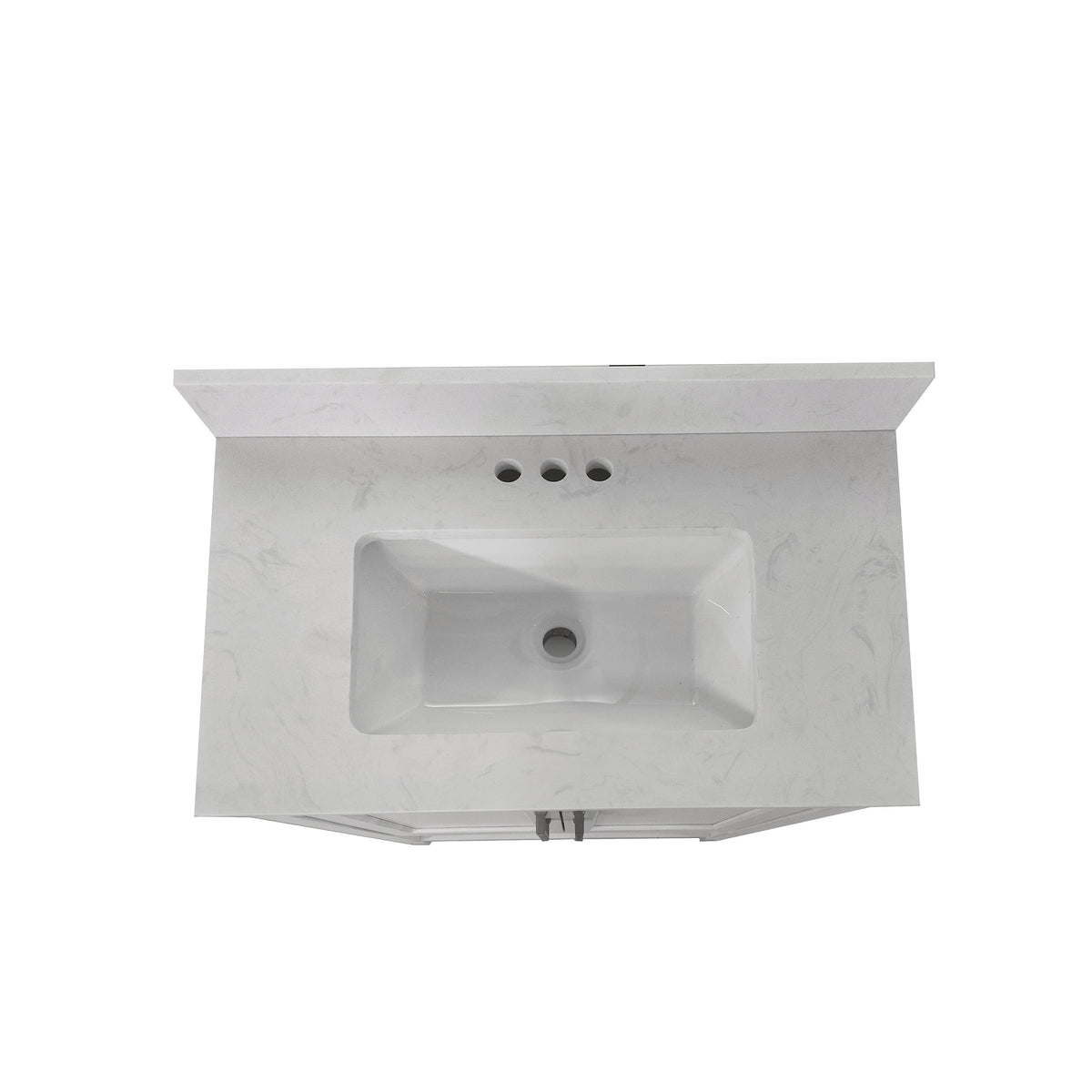 White,30" |#| 30 Inch Bathroom Vanity with Undermount Sink and Open Storage Shelf in White