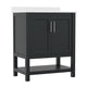 Black Frame/Nickel Hardware,30" |#| 30 Inch Bathroom Vanity with Undermount Sink and Open Storage Shelf in Black