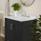 Black Frame/Nickel Hardware,30" |#| 30 Inch Bathroom Vanity with Undermount Sink and Open Storage Shelf in Black