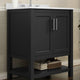 Black Frame/Nickel Hardware,30" |#| 30 Inch Bathroom Vanity with Undermount Sink and Open Storage Shelf in Black