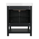 Black Frame/Nickel Hardware,30" |#| 30 Inch Bathroom Vanity with Undermount Sink and Open Storage Shelf in Black