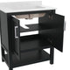 Black Frame/Nickel Hardware,30" |#| 30 Inch Bathroom Vanity with Undermount Sink and Open Storage Shelf in Black