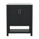 Black Frame/Nickel Hardware,30" |#| 30 Inch Bathroom Vanity with Undermount Sink and Open Storage Shelf in Black