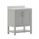 Gray,30" |#| 30 Inch Bathroom Vanity with Undermount Sink and Open Storage Shelf in Gray
