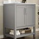 Gray,30" |#| 30 Inch Bathroom Vanity with Undermount Sink and Open Storage Shelf in Gray