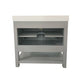 Gray,30" |#| 30 Inch Bathroom Vanity with Undermount Sink and Open Storage Shelf in Gray